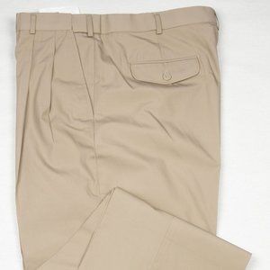 Haband New COTTON BLEND Chino, Expandable Waist Mens Pant, 2 Pleat, Beige 40-27